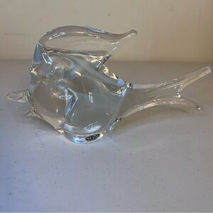 Vintage FM Konstglas / Ronneby / Marcolin Fumato Glass Fish - Signed